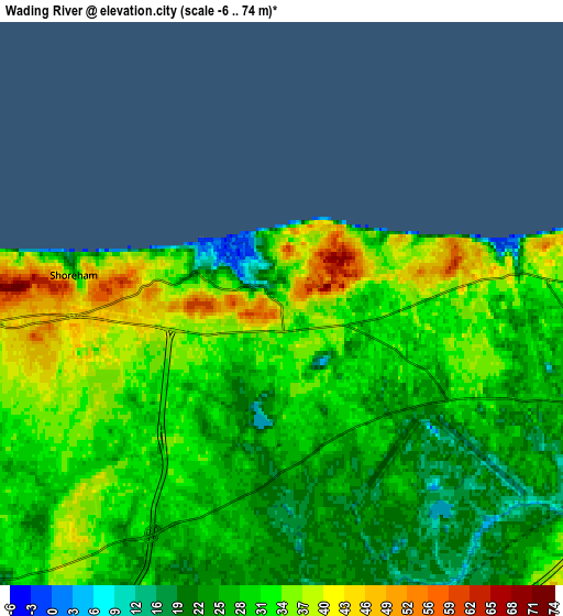 Zoom OUT 2x Wading River, United States elevation map