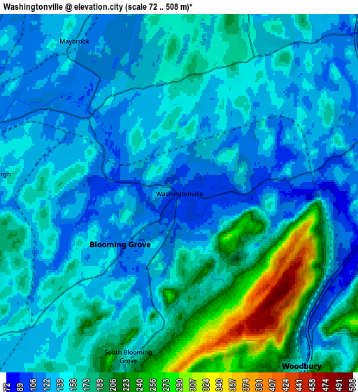 Zoom OUT 2x Washingtonville, United States elevation map