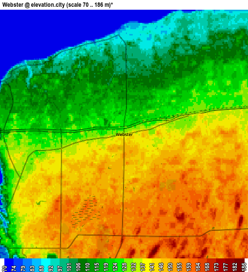 Zoom OUT 2x Webster, United States elevation map