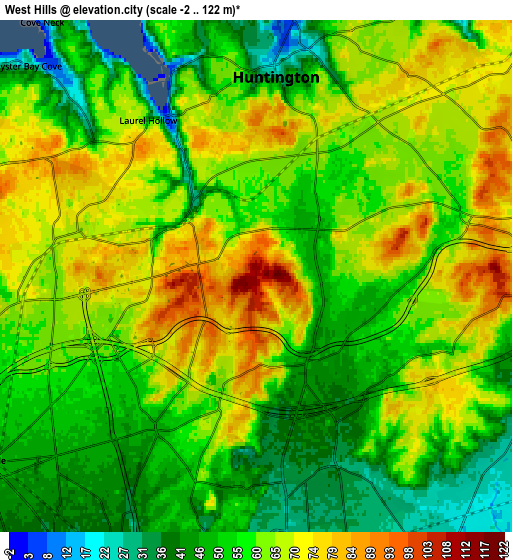 Zoom OUT 2x West Hills, United States elevation map