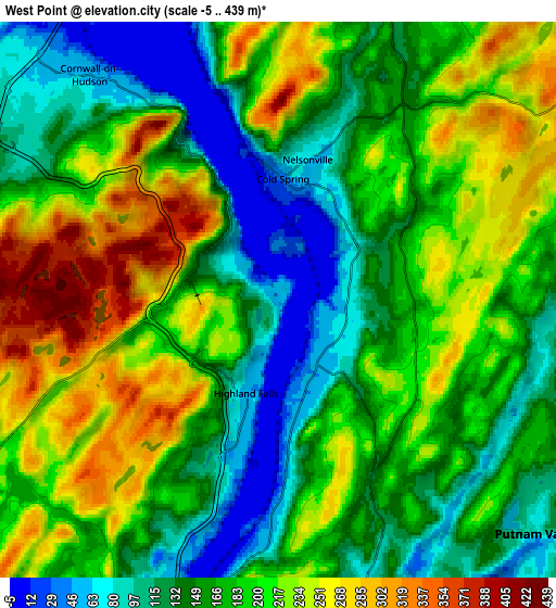 Zoom OUT 2x West Point, United States elevation map