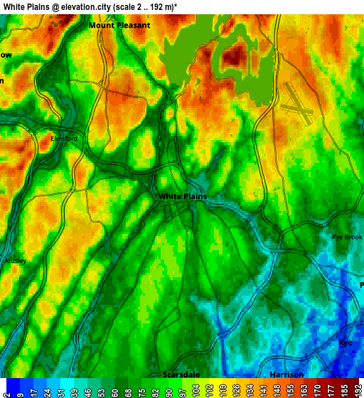 Zoom OUT 2x White Plains, United States elevation map