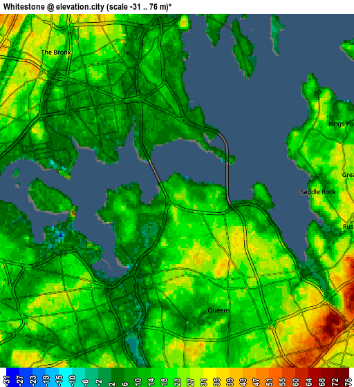 Zoom OUT 2x Whitestone, United States elevation map