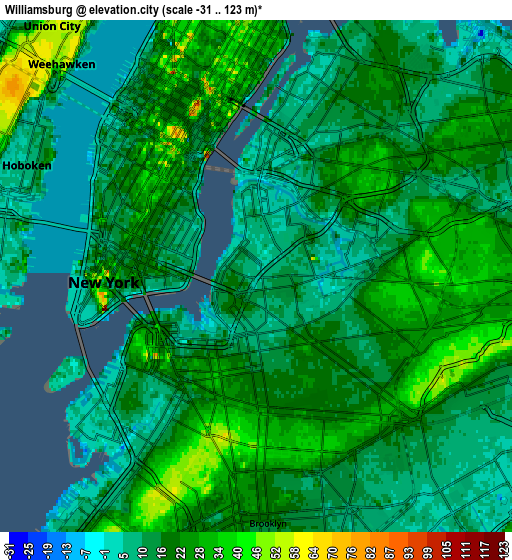 Zoom OUT 2x Williamsburg, United States elevation map