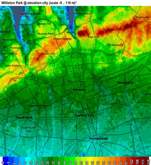 Zoom OUT 2x Williston Park, United States elevation map