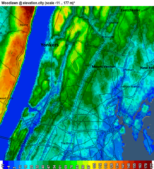 Zoom OUT 2x Woodlawn, United States elevation map