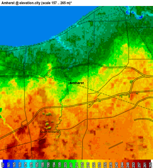 Zoom OUT 2x Amherst, United States elevation map