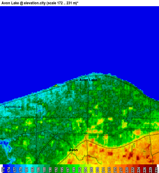 Zoom OUT 2x Avon Lake, United States elevation map