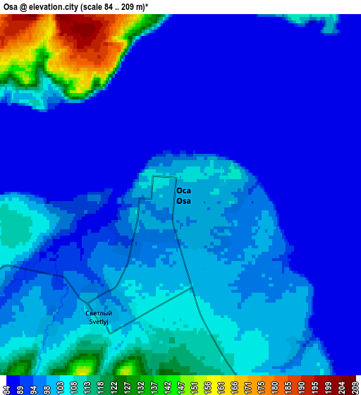 Zoom OUT 2x Osa, Russia elevation map