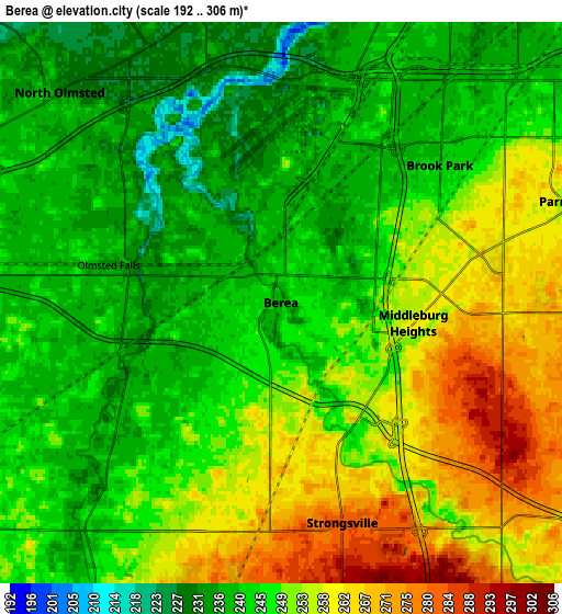 Zoom OUT 2x Berea, United States elevation map