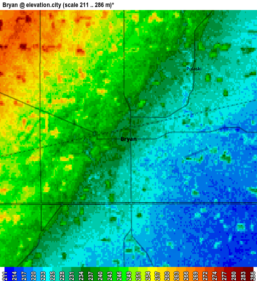 Zoom OUT 2x Bryan, United States elevation map