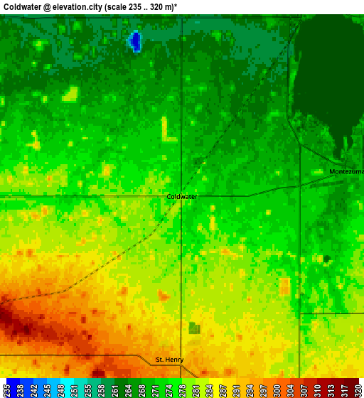 Zoom OUT 2x Coldwater, United States elevation map