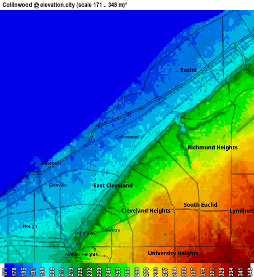 Zoom OUT 2x Collinwood, United States elevation map