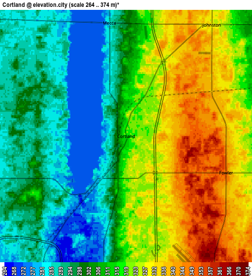 Zoom OUT 2x Cortland, United States elevation map