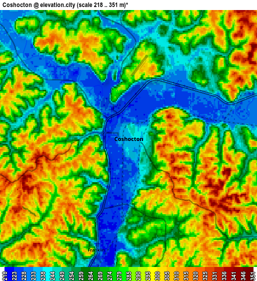 Zoom OUT 2x Coshocton, United States elevation map