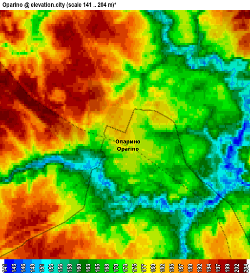 Zoom OUT 2x Oparino, Russia elevation map