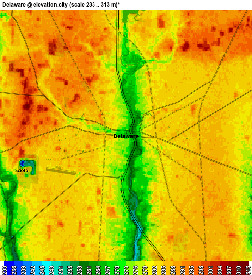 Zoom OUT 2x Delaware, United States elevation map