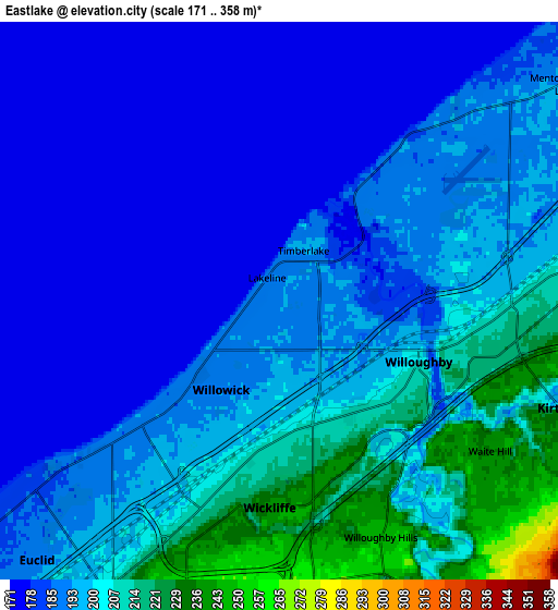 Zoom OUT 2x Eastlake, United States elevation map