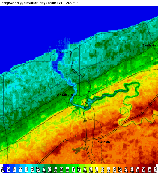 Zoom OUT 2x Edgewood, United States elevation map