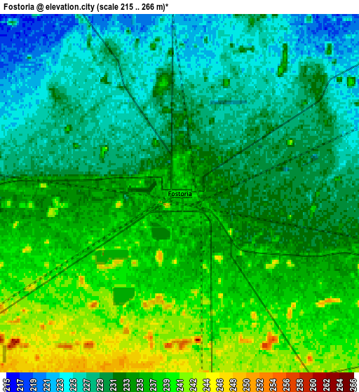 Zoom OUT 2x Fostoria, United States elevation map