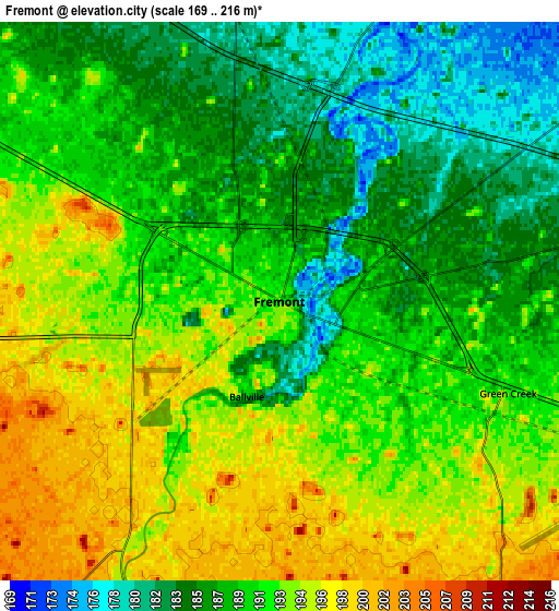 Zoom OUT 2x Fremont, United States elevation map