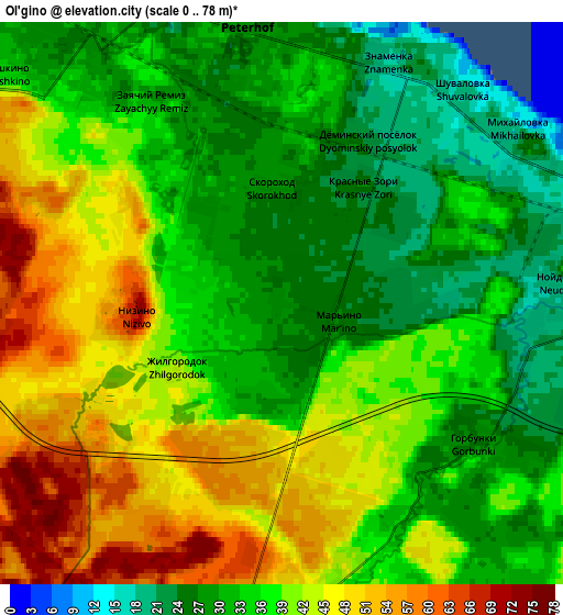 Zoom OUT 2x Ol’gino, Russia elevation map