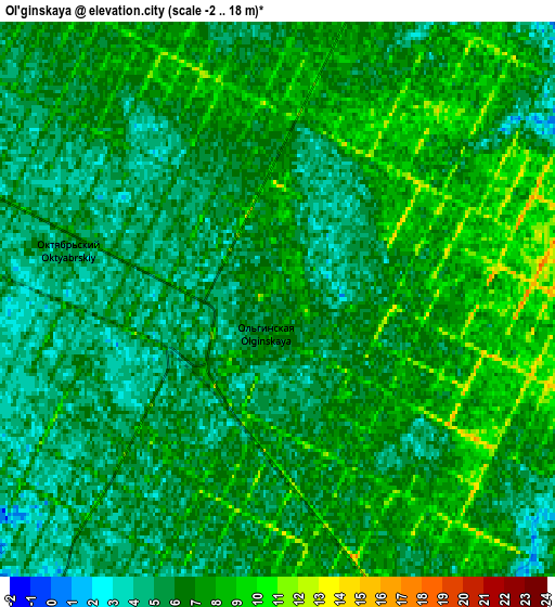 Zoom OUT 2x Ol’ginskaya, Russia elevation map