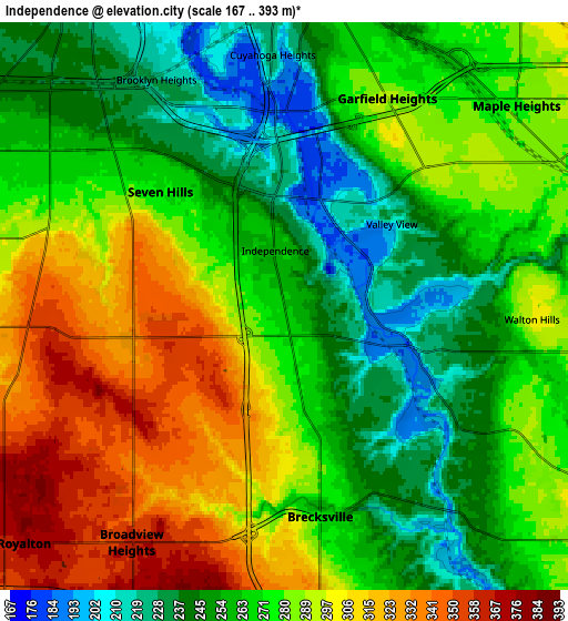 Zoom OUT 2x Independence, United States elevation map