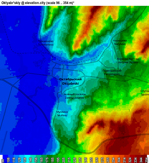 Zoom OUT 2x Oktyabr’skiy, Russia elevation map