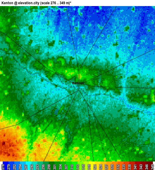 Zoom OUT 2x Kenton, United States elevation map