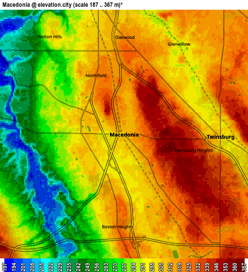 Zoom OUT 2x Macedonia, United States elevation map