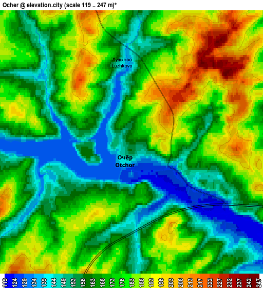 Zoom OUT 2x Ochër, Russia elevation map