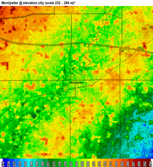 Zoom OUT 2x Montpelier, United States elevation map