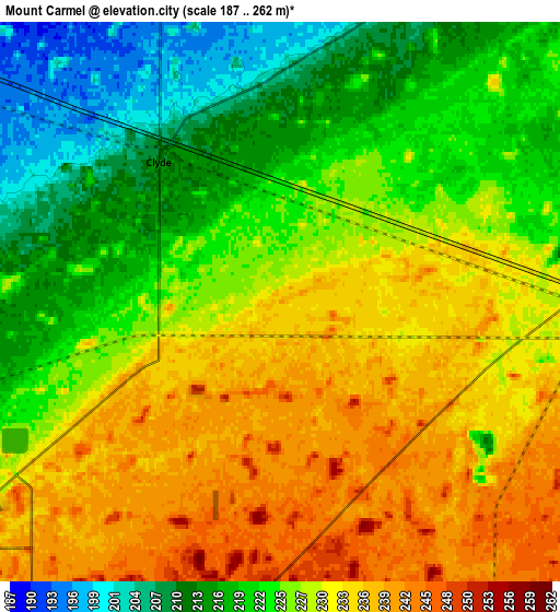 Zoom OUT 2x Mount Carmel, United States elevation map