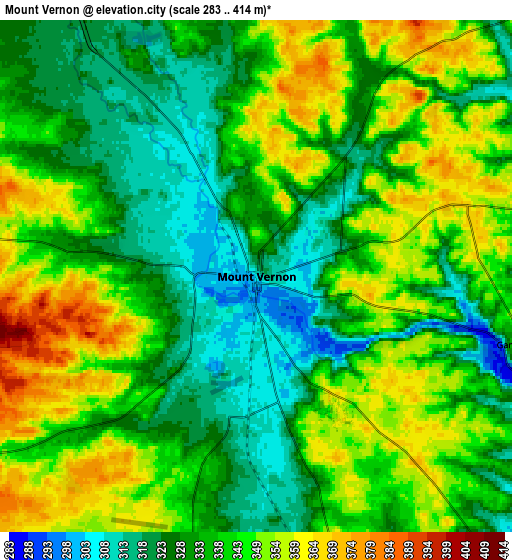 Zoom OUT 2x Mount Vernon, United States elevation map