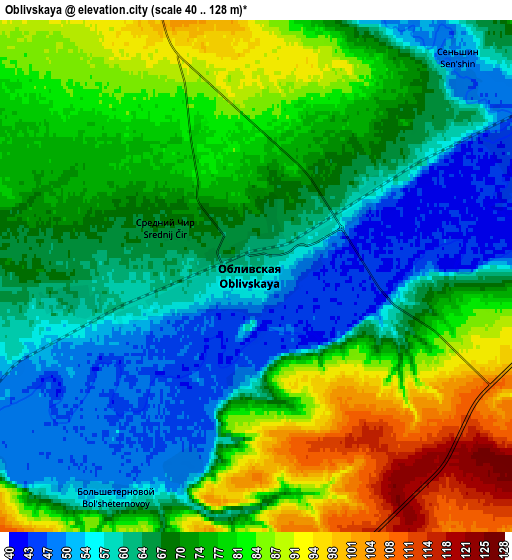 Zoom OUT 2x Oblivskaya, Russia elevation map