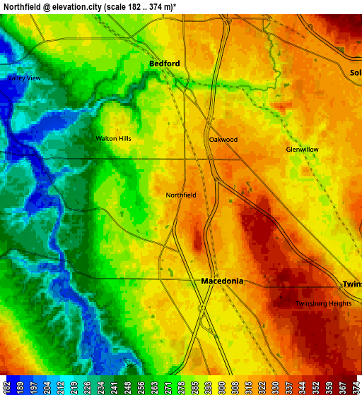 Zoom OUT 2x Northfield, United States elevation map