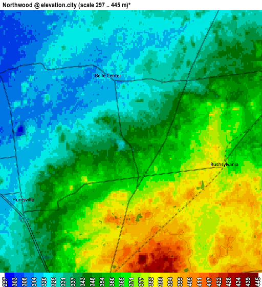 Zoom OUT 2x Northwood, United States elevation map