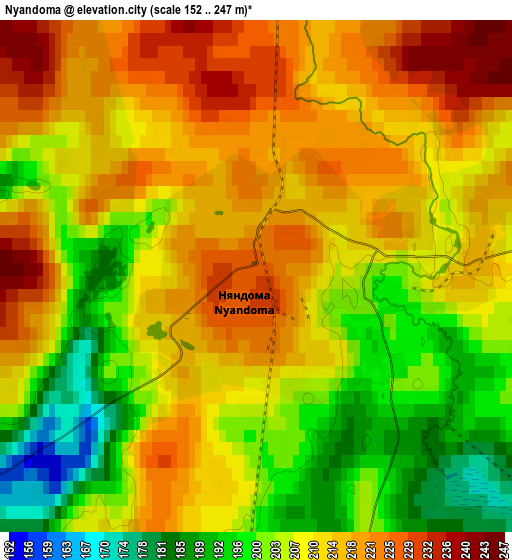 Zoom OUT 2x Nyandoma, Russia elevation map