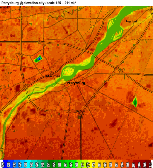 Zoom OUT 2x Perrysburg, United States elevation map