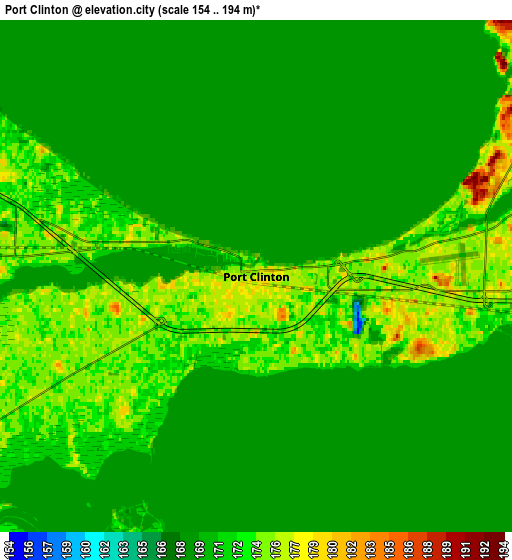 Zoom OUT 2x Port Clinton, United States elevation map