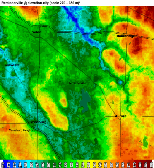 Zoom OUT 2x Reminderville, United States elevation map