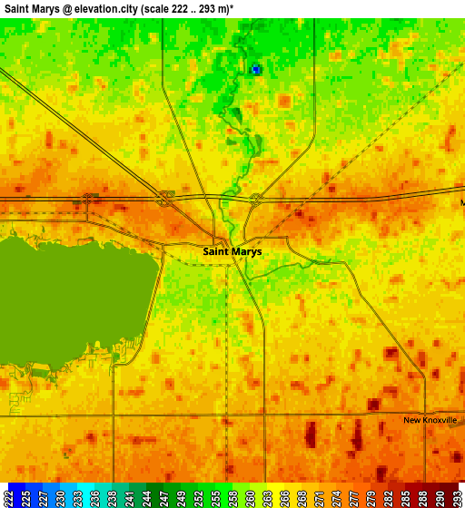 Zoom OUT 2x Saint Marys, United States elevation map