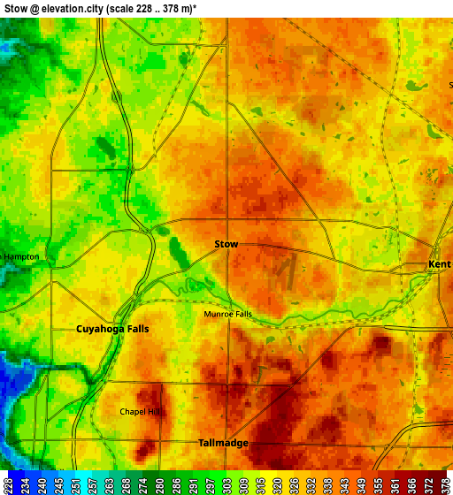 Zoom OUT 2x Stow, United States elevation map