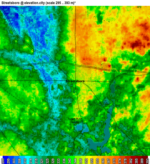 Zoom OUT 2x Streetsboro, United States elevation map