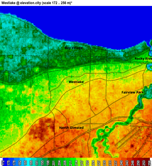 Zoom OUT 2x Westlake, United States elevation map