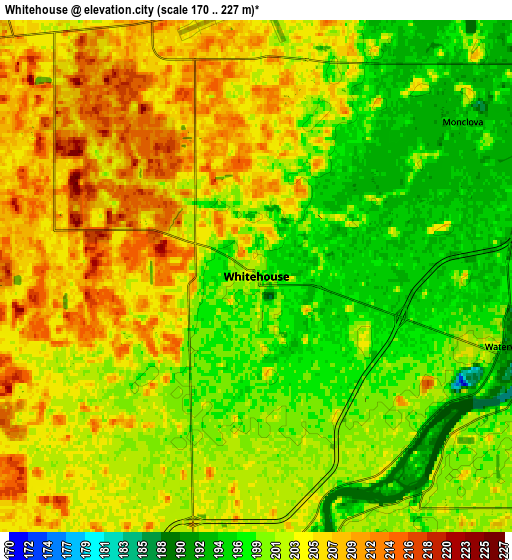 Zoom OUT 2x Whitehouse, United States elevation map