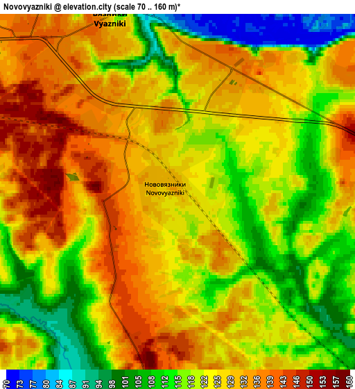 Zoom OUT 2x Novovyazniki, Russia elevation map