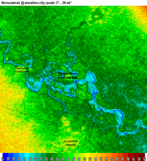 Zoom OUT 2x Novouzensk, Russia elevation map