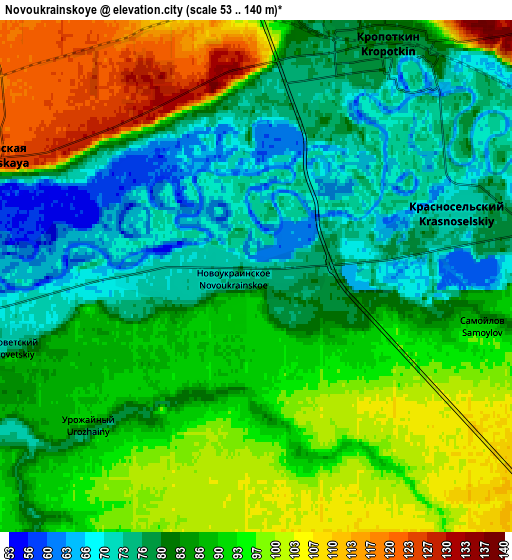 Zoom OUT 2x Novoukrainskoye, Russia elevation map